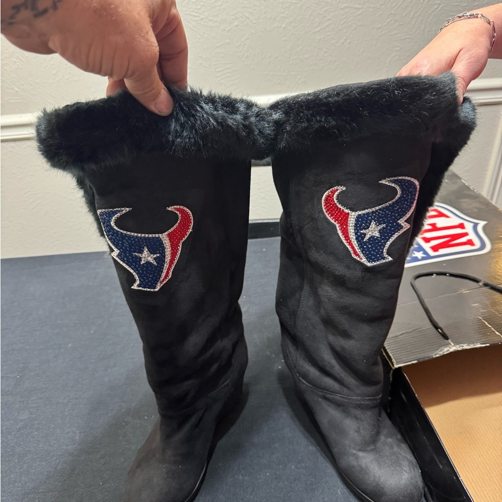 Black Faux Fur Heeled Boots